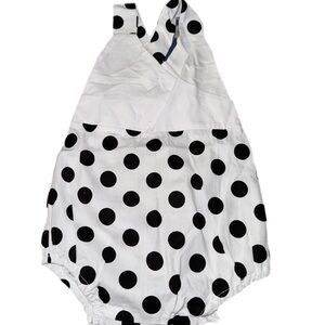 White and Black Polka Dot Baby Romper